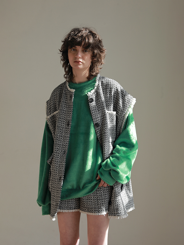 柔らかい AMAIL(アマイル) Luxe tweed coverall domainincite.com