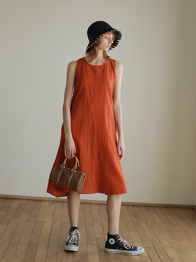 Linen maron dress